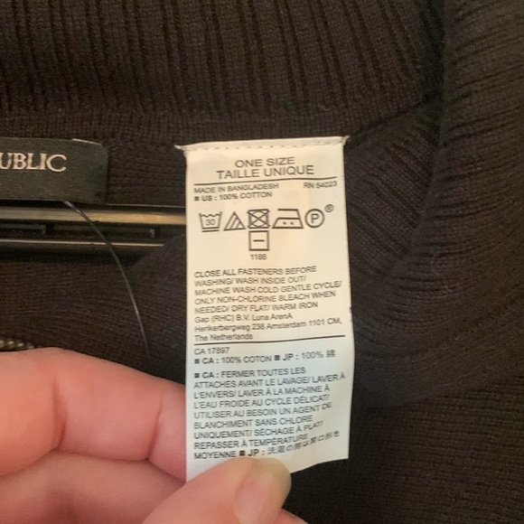 New Banana Republic Zip Front Black Knit Poncho One Size Fits Size Small - XL - Picture 6 of 6